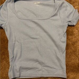 Hollister Women's Light Blue Short Sleeve Tee